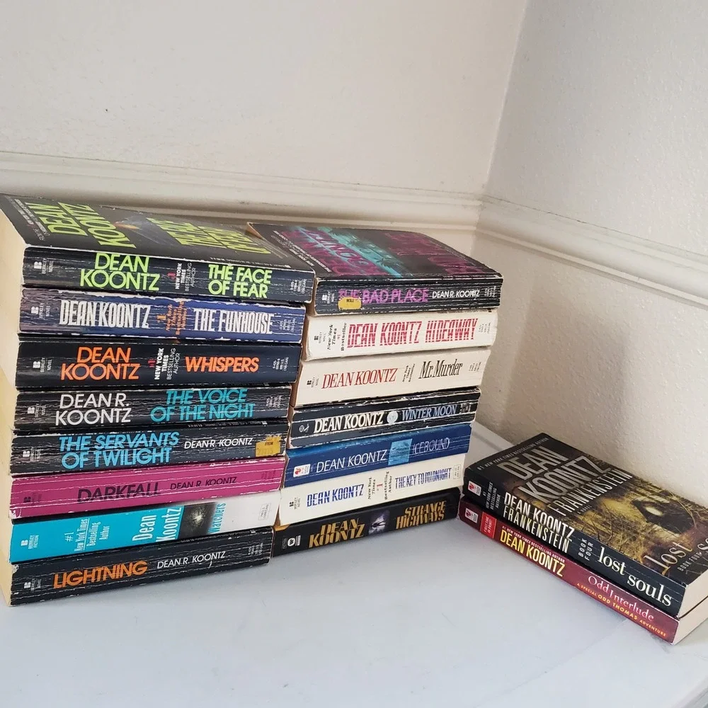 Dean Koontz Book Lot 17 Paperback Novel Watchers Lightning Frankenstein Thriller